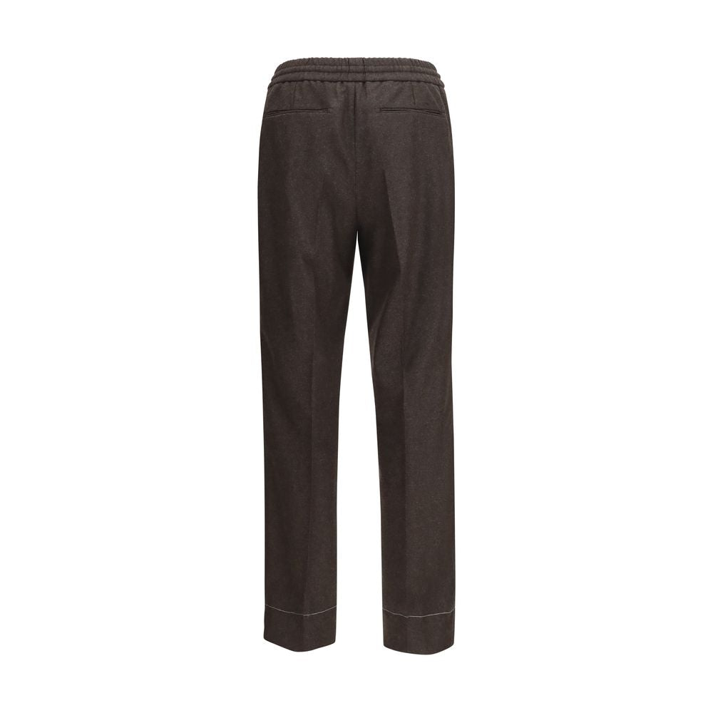 Brioni Brown Wool Casual Pants - Timeless Elegance Redefined