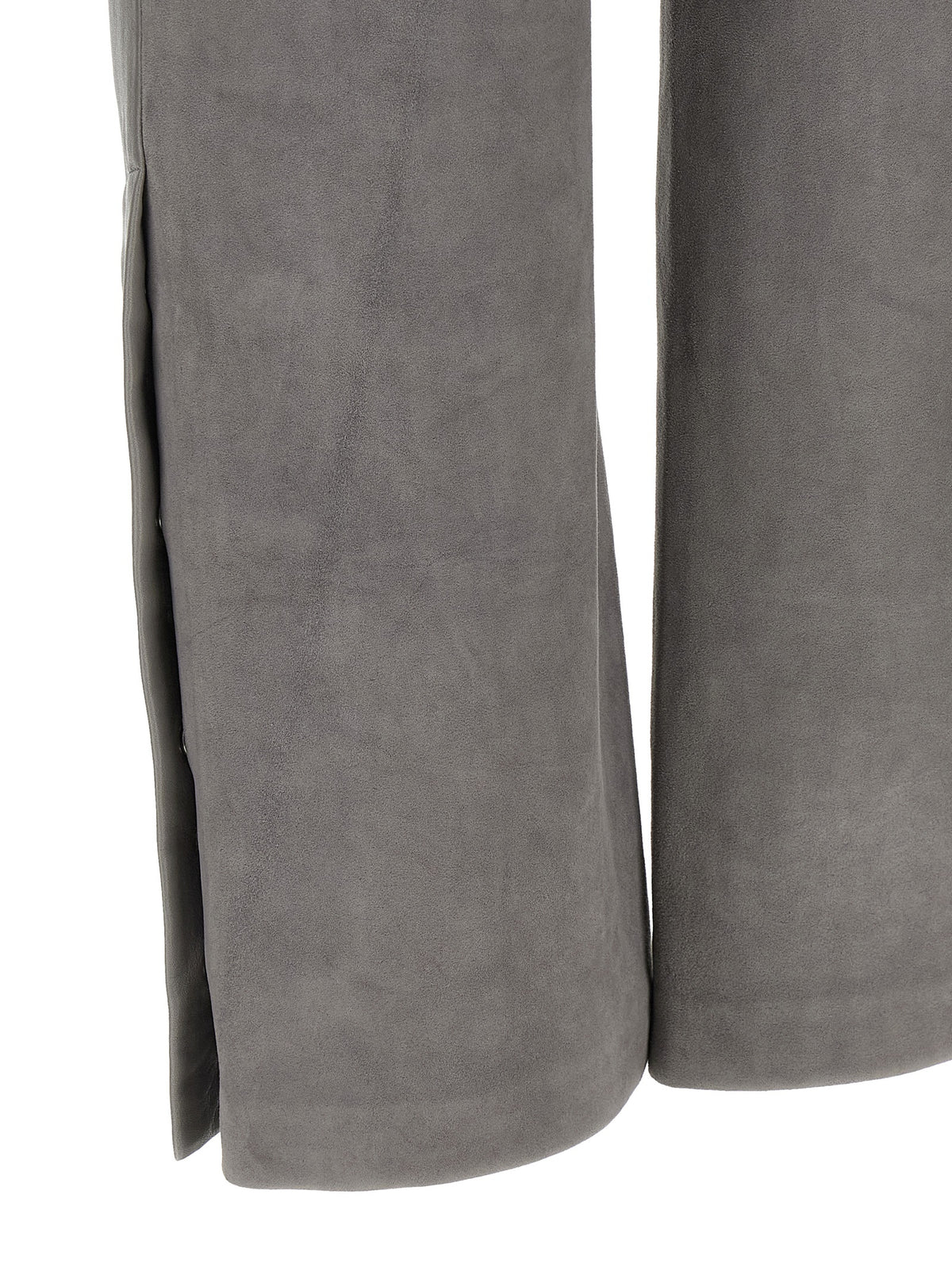 Sportmax Gray Lamb Leather Casual Pants - Elevate Your Elegance