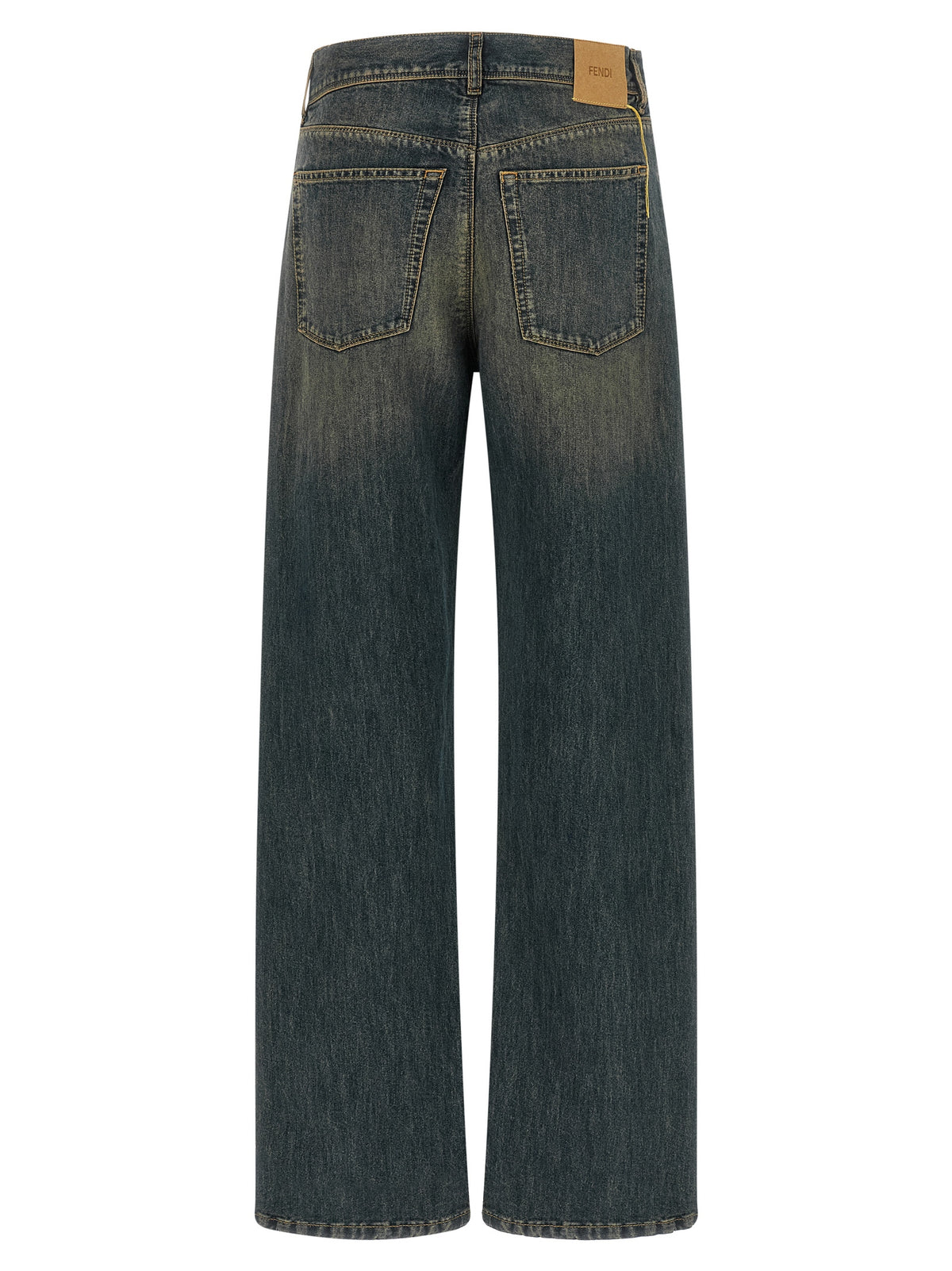 Fendi Blue Cotton Straight-Leg Jeans - Sustainable Luxury Denim