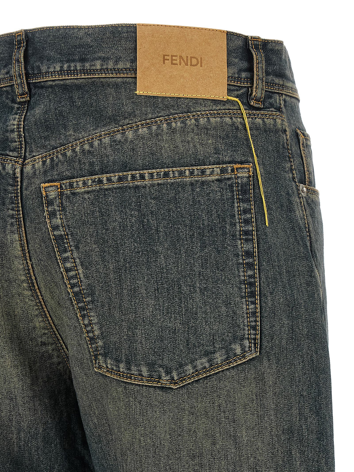 Fendi Blue Cotton Straight-Leg Jeans - Luxury Denim Essentials