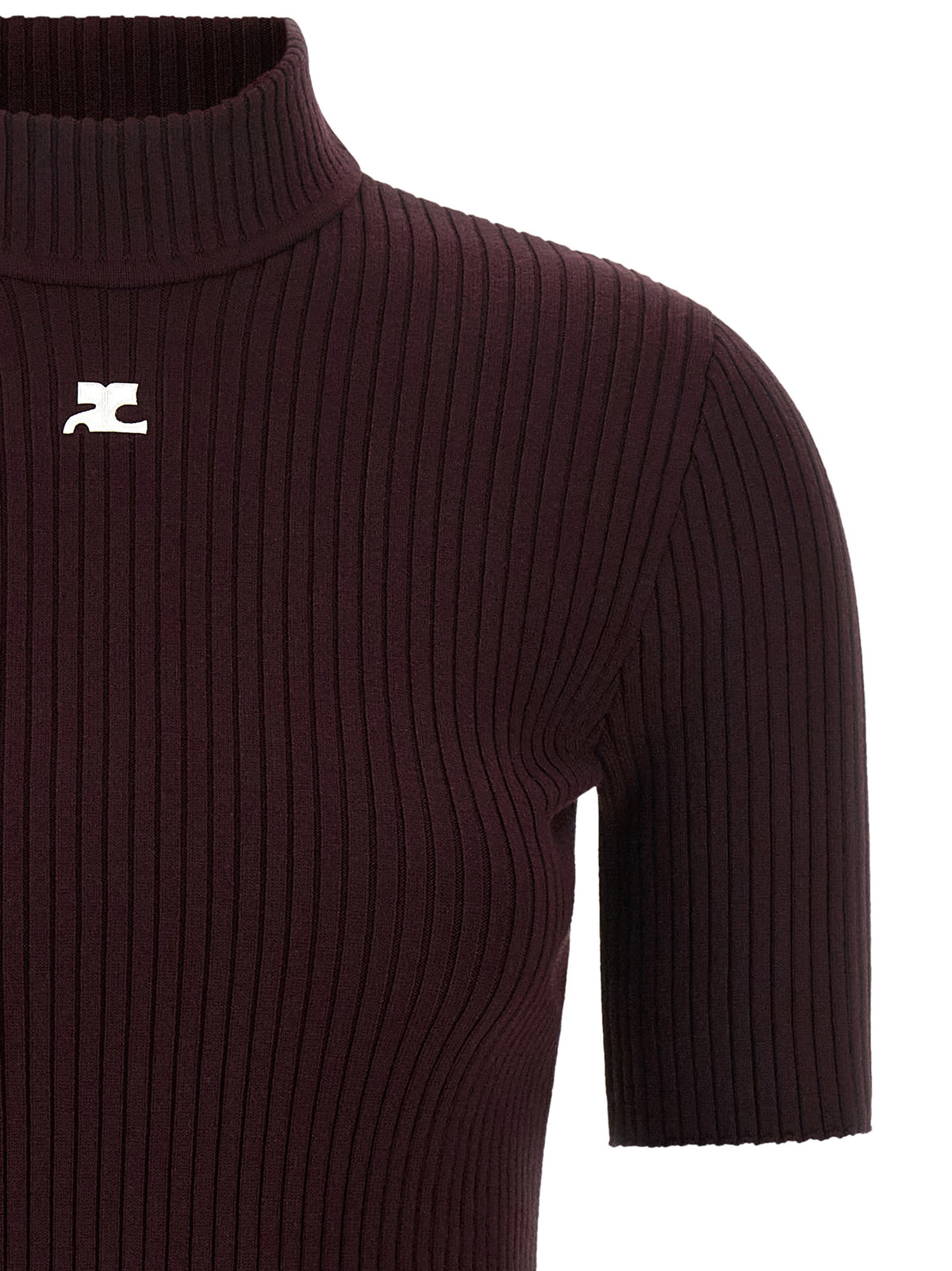 Courrèges Bordeaux Viscose Sweatshirt - Timeless Luxury Essential