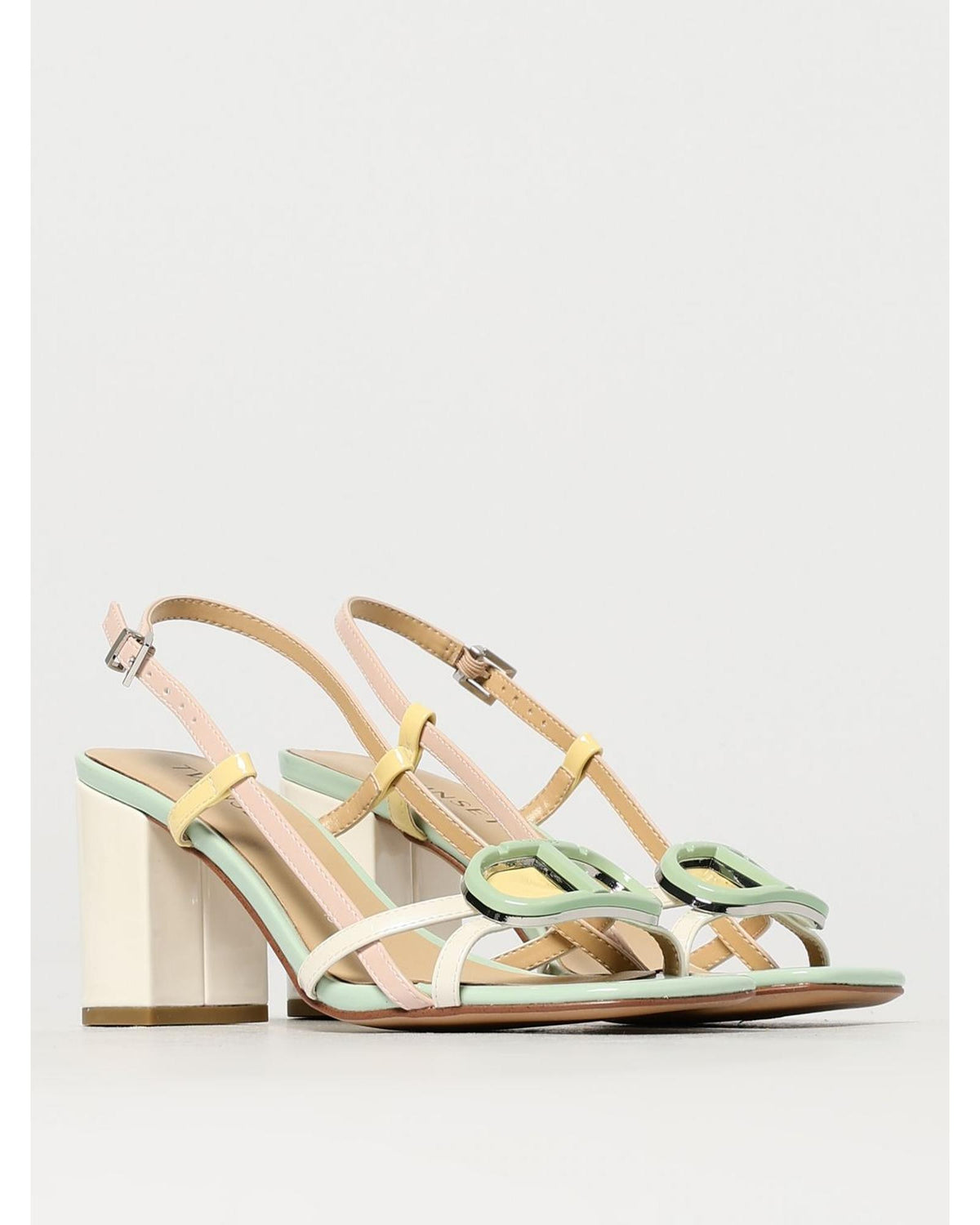 Twinset Blue Patent Leather Platform Sandals - Luxe Elegance