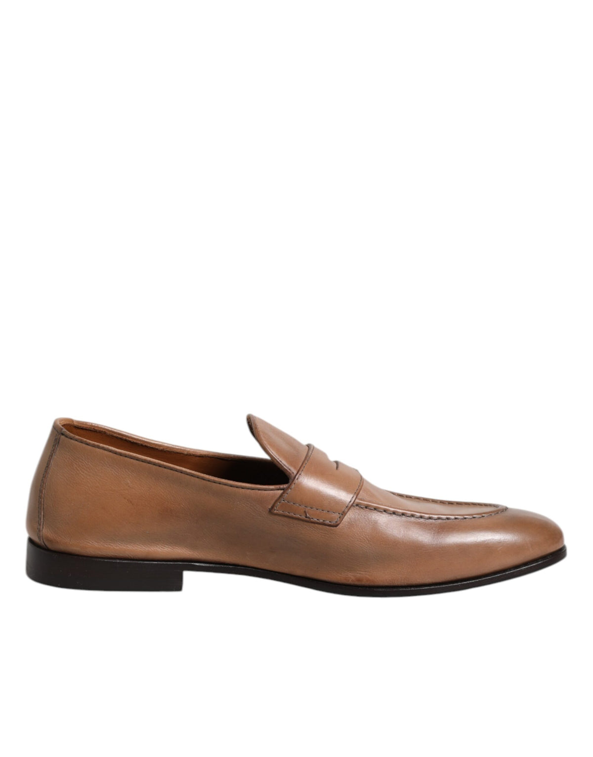 Brunello Cucinelli Brown Leather Slip-On Loafers for Elegance