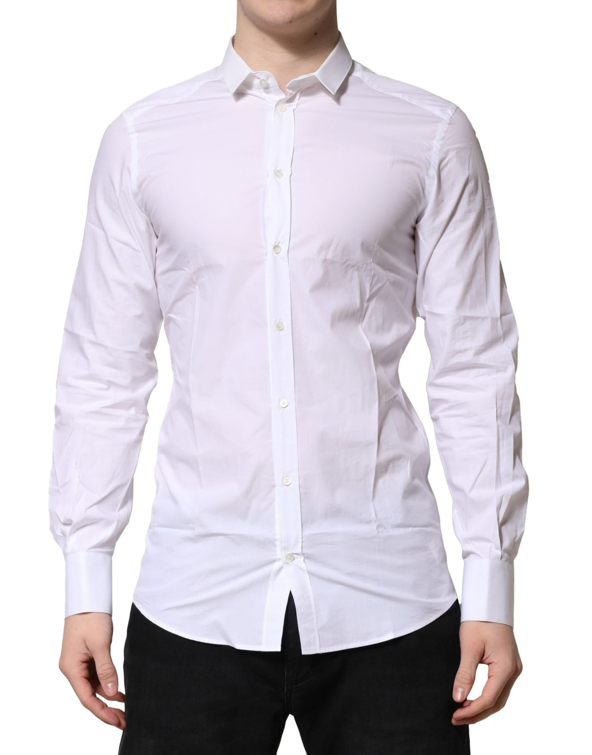 Dolce & Gabbana White Cotton Dress Shirt - Timeless Luxury