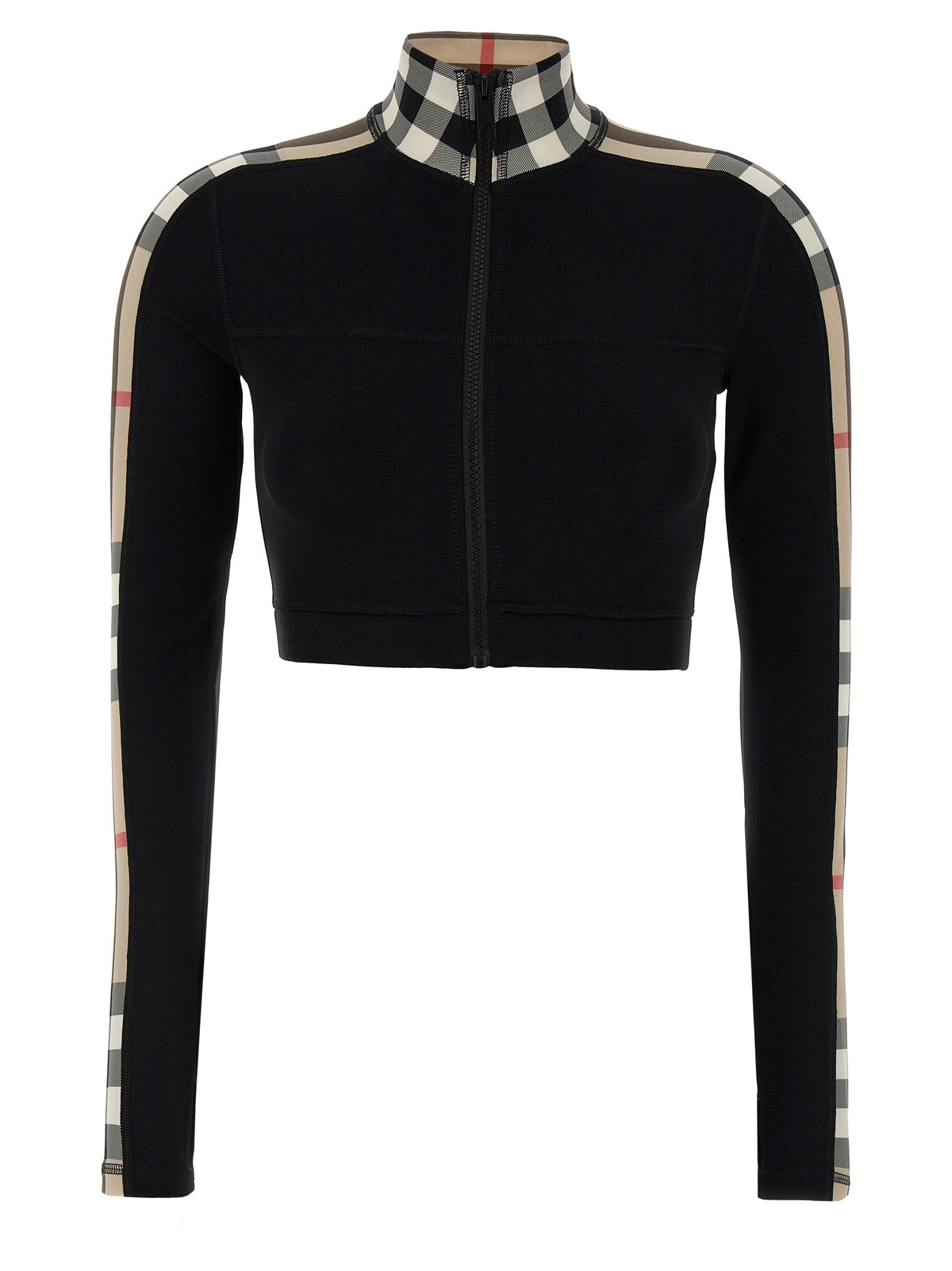 Burberry Black Cropped High Neck Sweatshirt - Luxe Statement