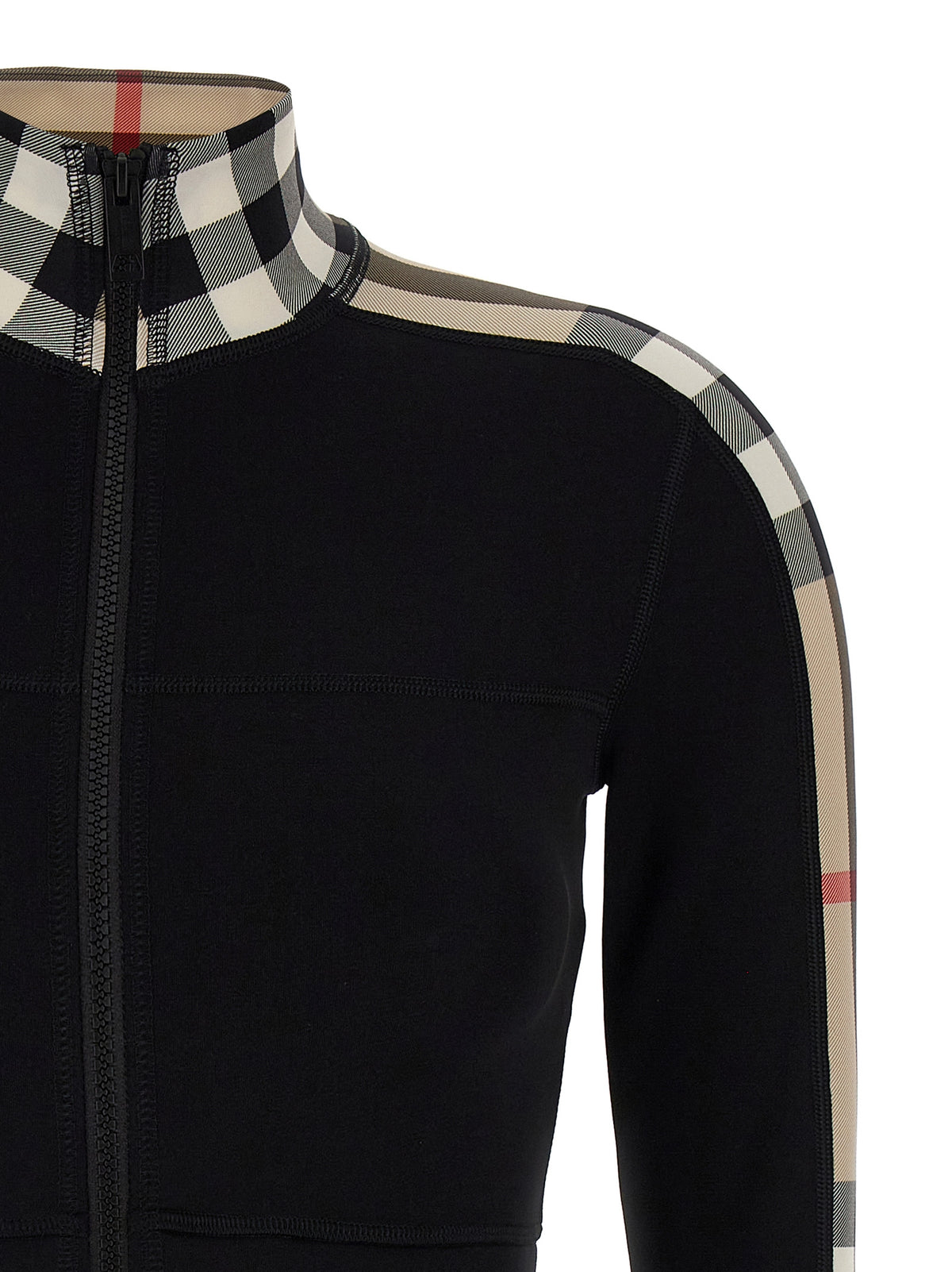 Burberry Black Cropped High Neck Sweatshirt - Luxe Statement