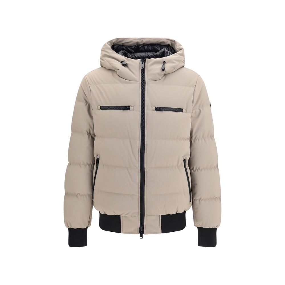 Moose Knuckles Luxe Beige Full-Length Down Puffer Jacket