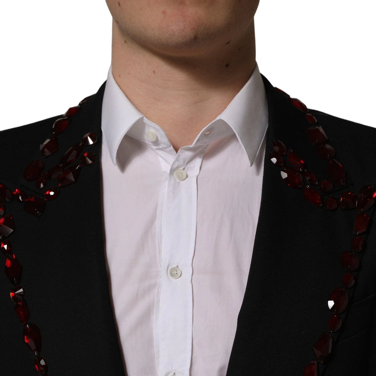 Dolce & Gabbana Black Crystal Embellished Blazer Jacket