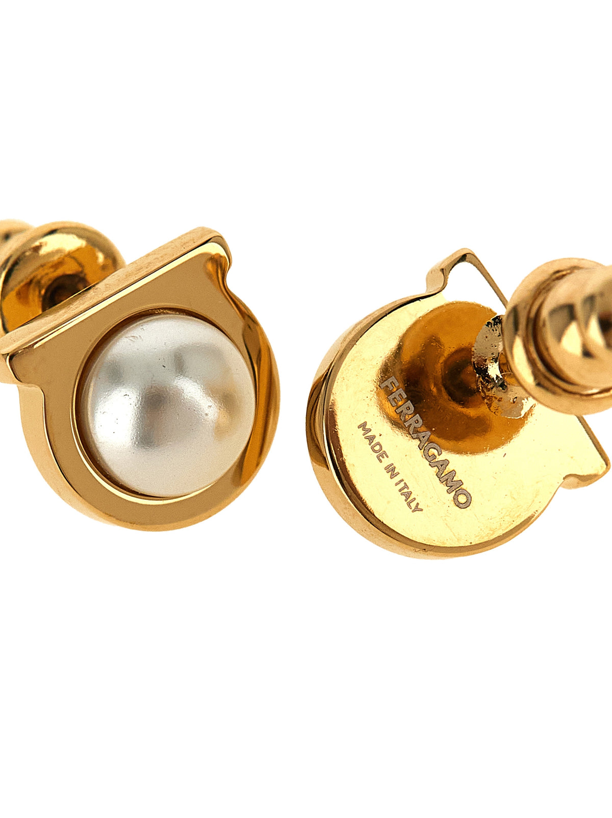Ferragamo Gold Brass Earrings - Timeless Luxury Redefined