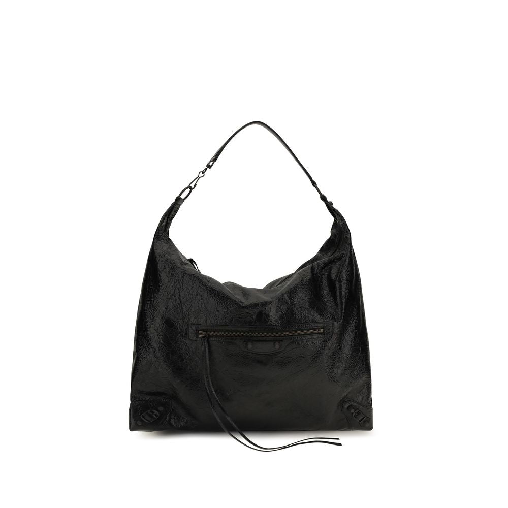 Balenciaga Black Lambskin Hobo Bag - Timeless Luxury Elegance