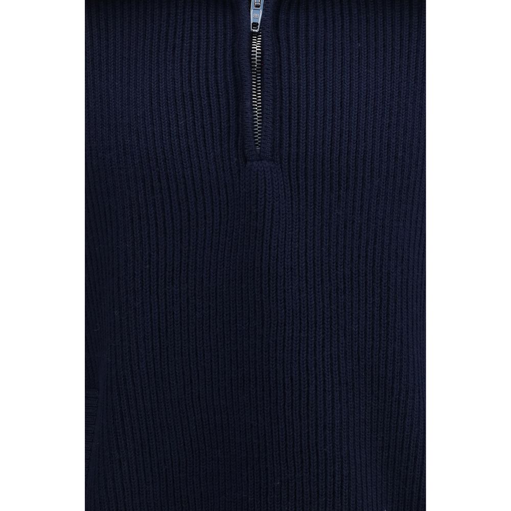 Balenciaga Blue Wool Oves Aries Sweatshirt - Luxury Ribbed Knit