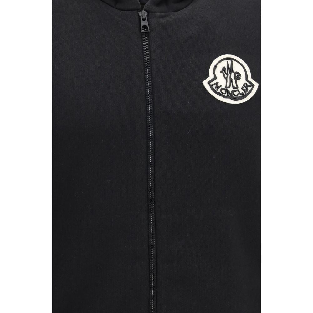 Moncler Black Cotton Sweatshirt - Luxe Comfort Redefined