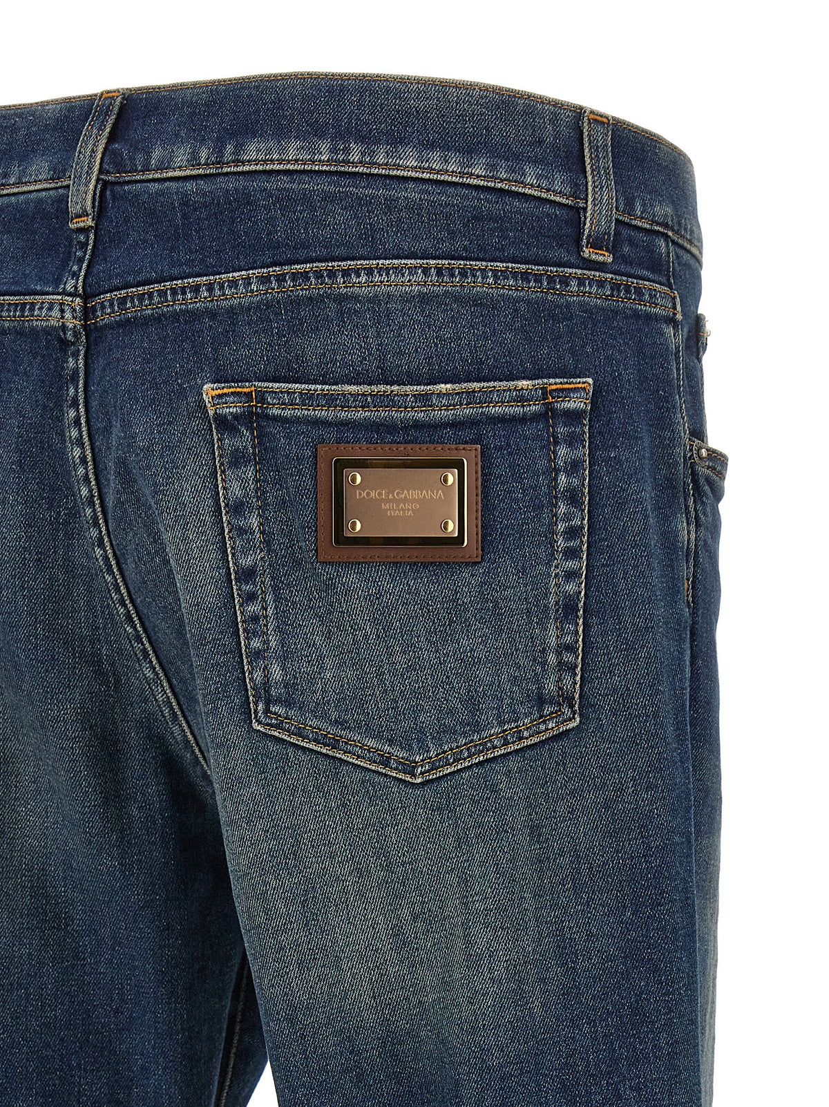 Indulge in the sophistication of Dolce & Gabbana's Blue Cotton Straight-Leg Jeans, where exquisite craftsmanship meets timeless luxury for the discerning style connoisseur.