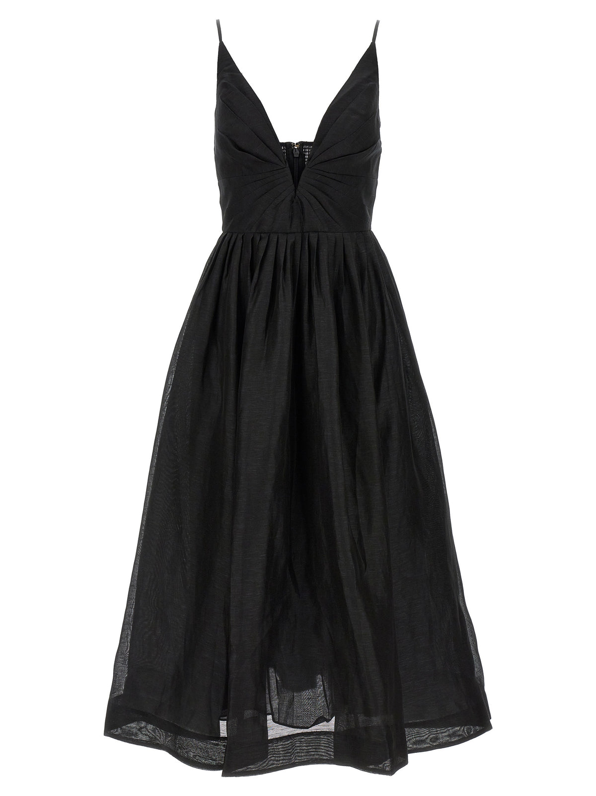 Indulge in the elegance of Zimmermann's Illustration V Neck Midi Dress, a luxurious blend of linen and silk, perfect for those who embody sophistication and timeless allure.