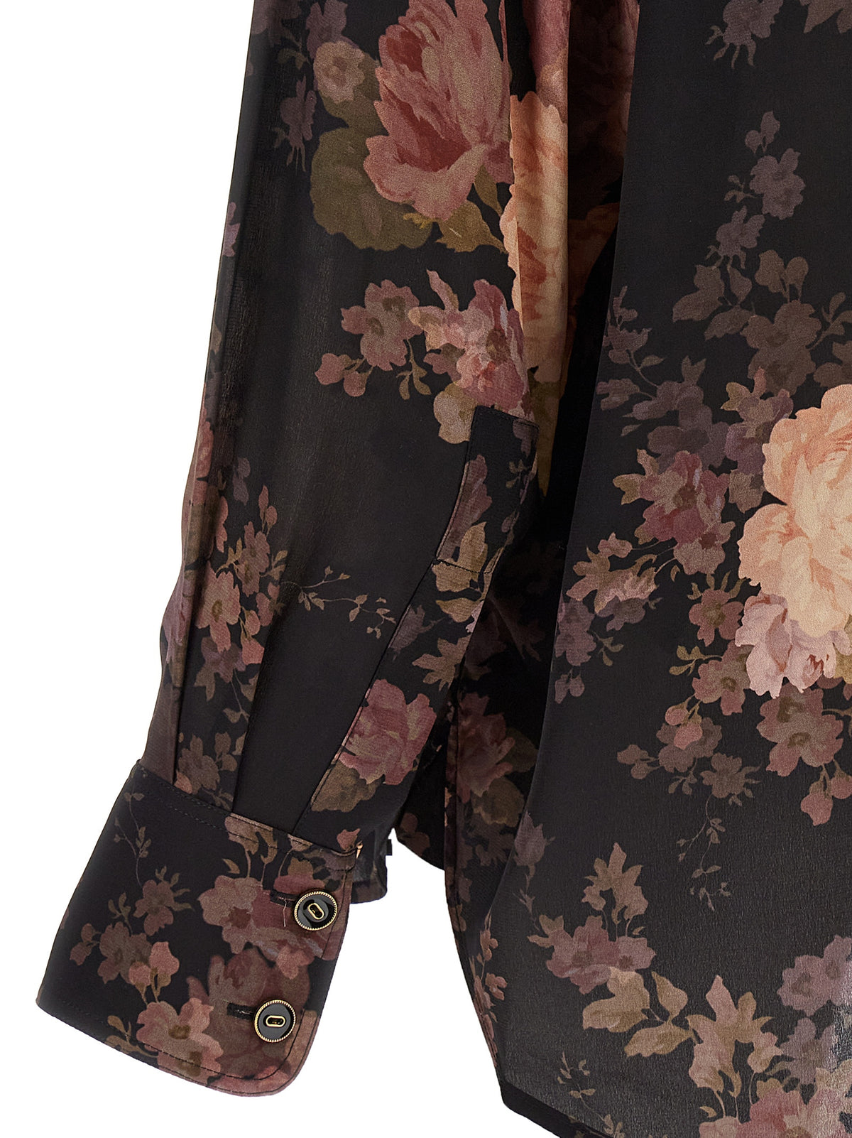 Elevate your style with the Zimmermann Multicolor Silk Blouse, a luxurious blend of exquisite floral prints and delicate lace, embodying romance and contemporary elegance.