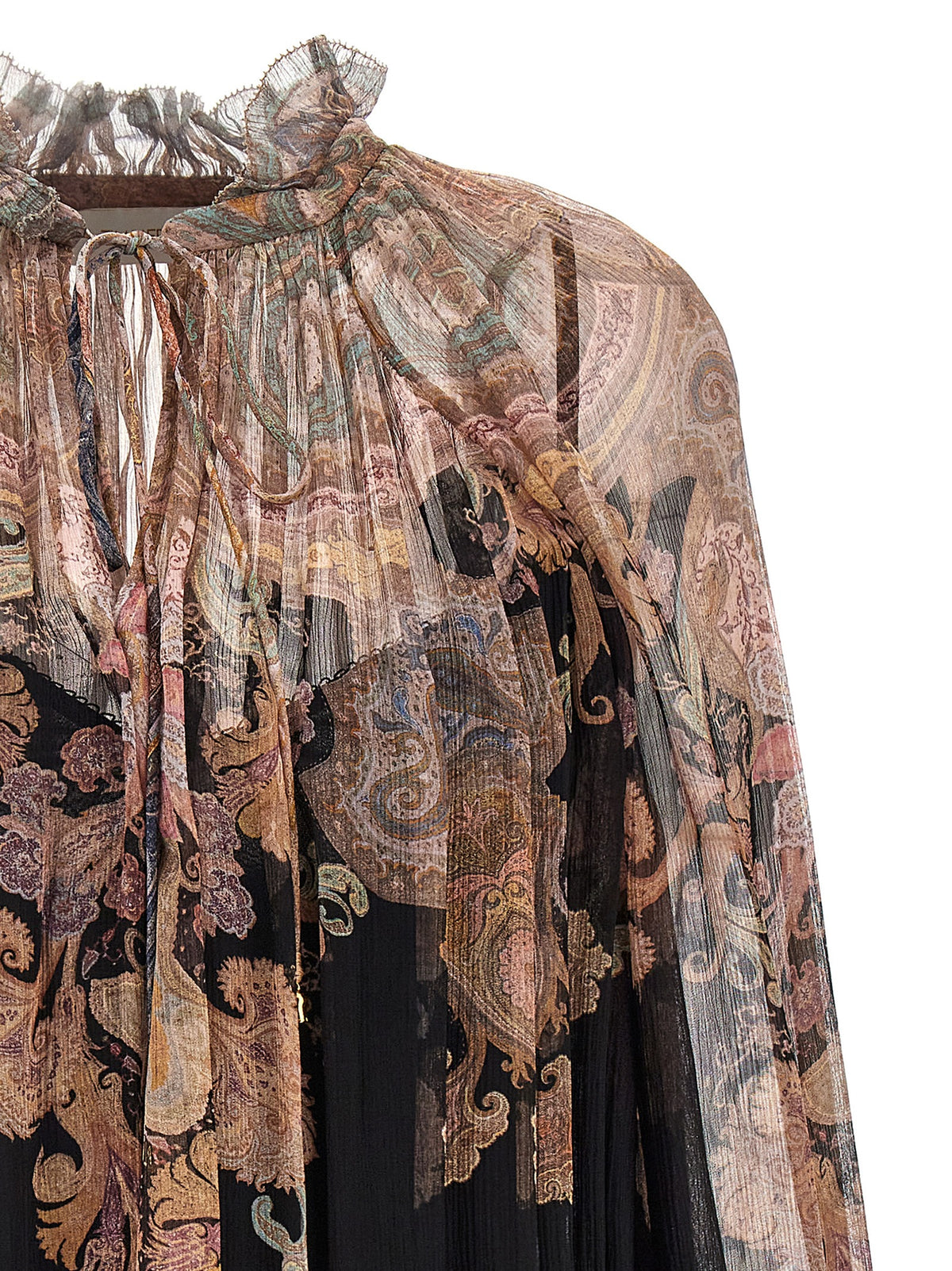 Elevate your wardrobe with the ZIMMERMANN Illustration Billow blouse, a luxurious blend of delicate viscose and captivating floral prints, perfect for sophisticated elegance.