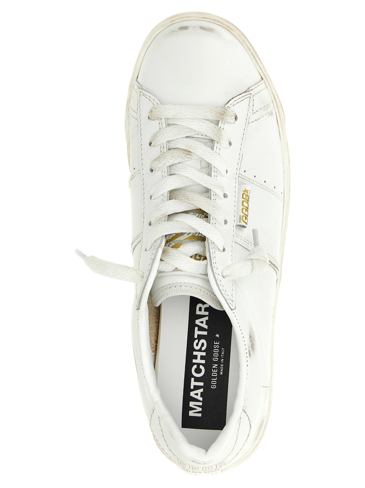 Step into elegance with Golden Goose's Matchstar sneakers, crafted from luxurious cow leather, blending timeless style and modern sophistication for the discerning individual.