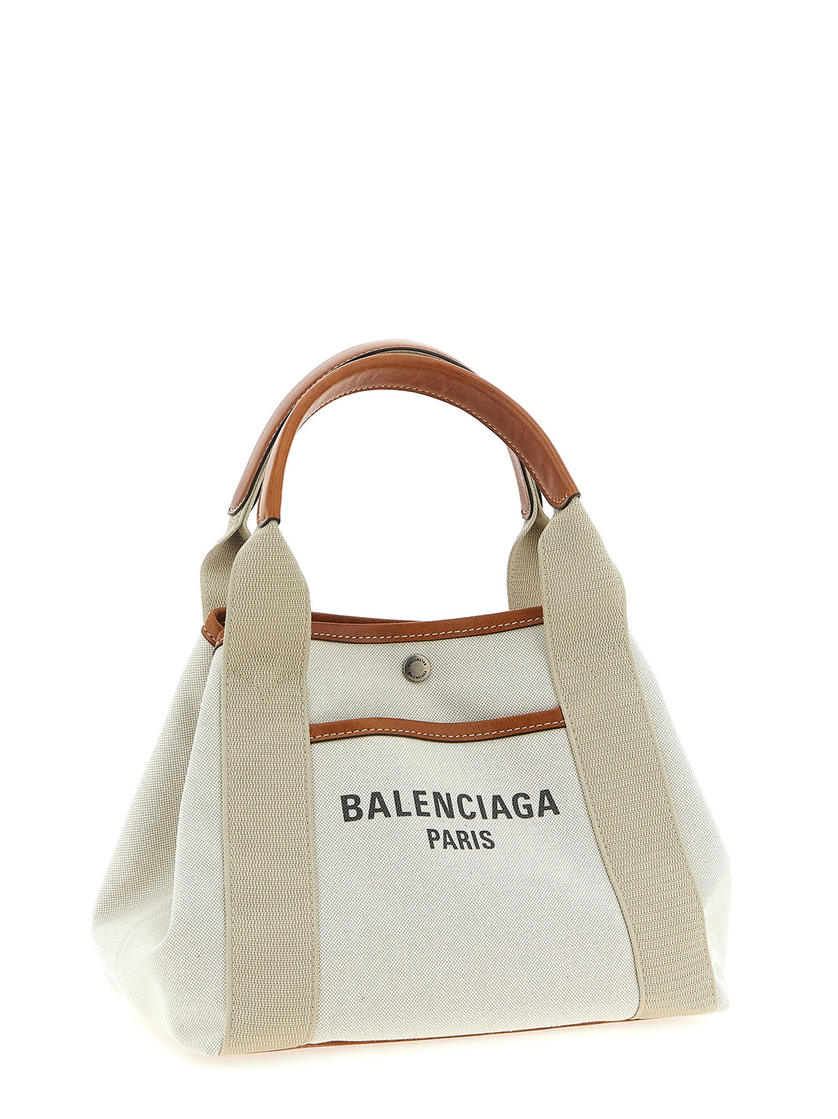 Discover the Balenciaga Beige Leather Tote Bag, a masterpiece of Italian craftsmanship blending chic leather with premium cotton canvas, perfect for the discerning fashion lover.