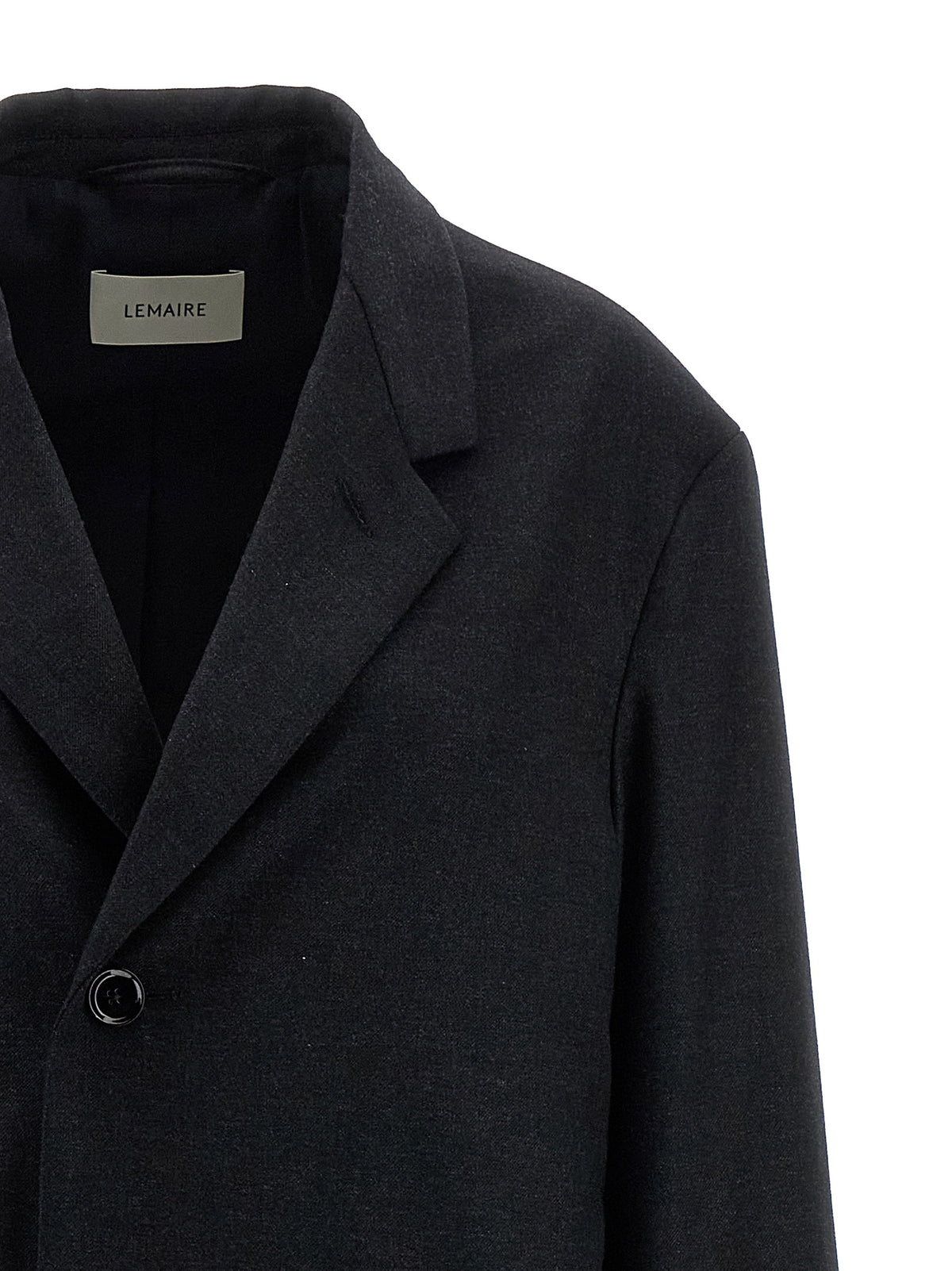 Elevate your wardrobe with the Lemaire Gray Cashmere Coat, a masterpiece of elegance and comfort, crafted from luxurious materials for the discerning fashion connoisseur.
