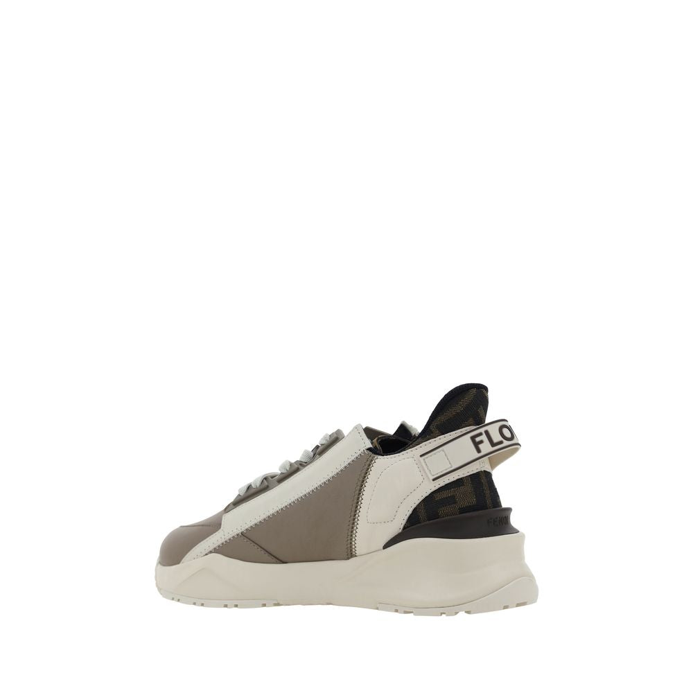 Elevate your style with Fendi's Brown Calf Leather Bos Taurus Athletic Sneakers, where exquisite craftsmanship meets contemporary design for the discerning individual.