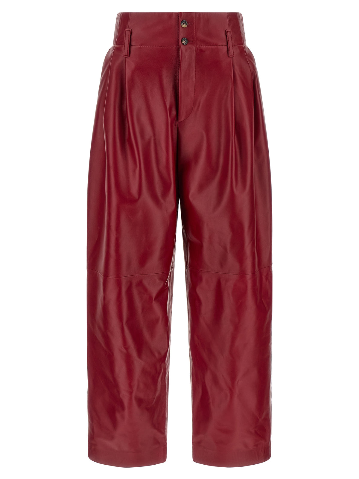 Alberta Ferretti Red Leather Pants - Exquisite Haute Couture Elegance