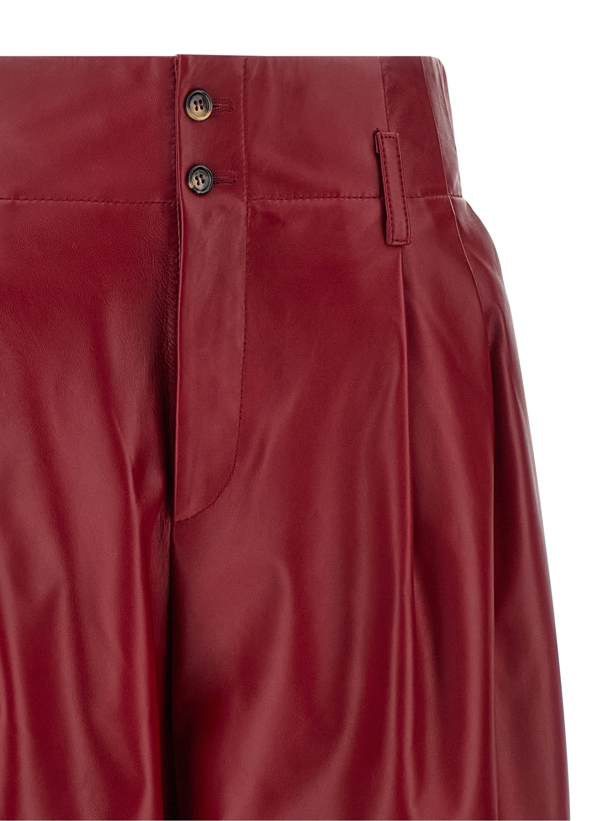 Alberta Ferretti Red Leather Pants - Exquisite Haute Couture Elegance