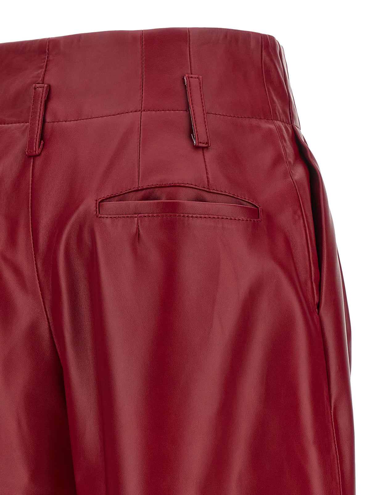 Alberta Ferretti Red Leather Pants - Exquisite Haute Couture Elegance