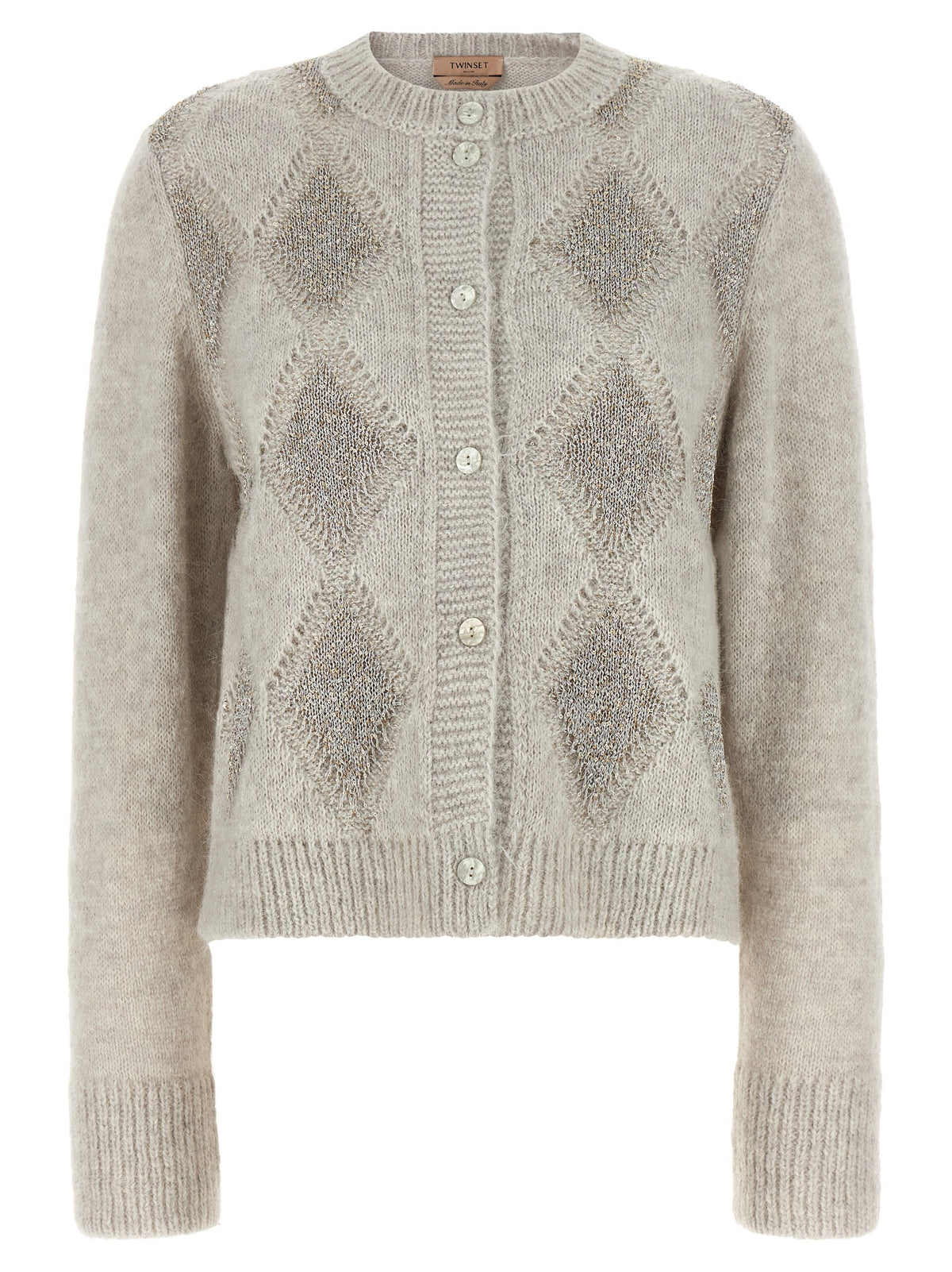 Twinset Gray Polyamide Cardigan - Exquisite Alpaca Blend Elegance