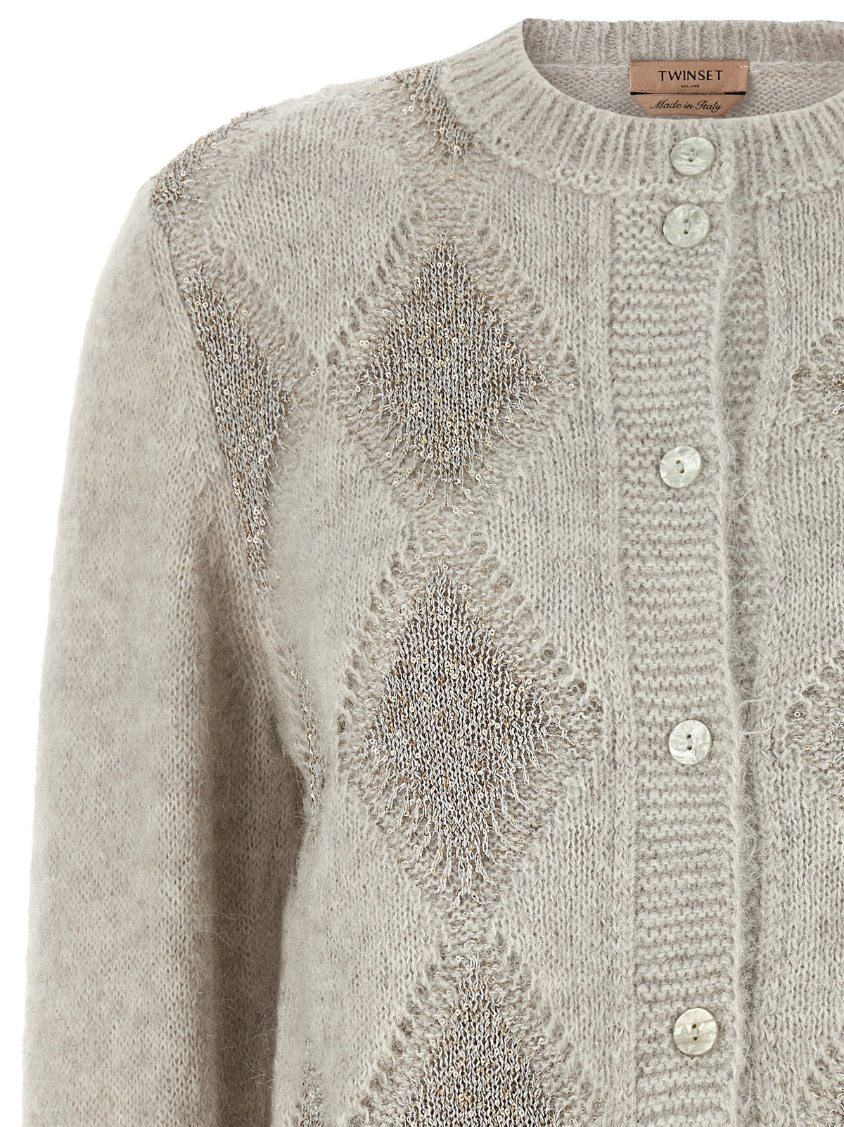 Twinset Gray Polyamide Cardigan - Exquisite Alpaca Blend Elegance