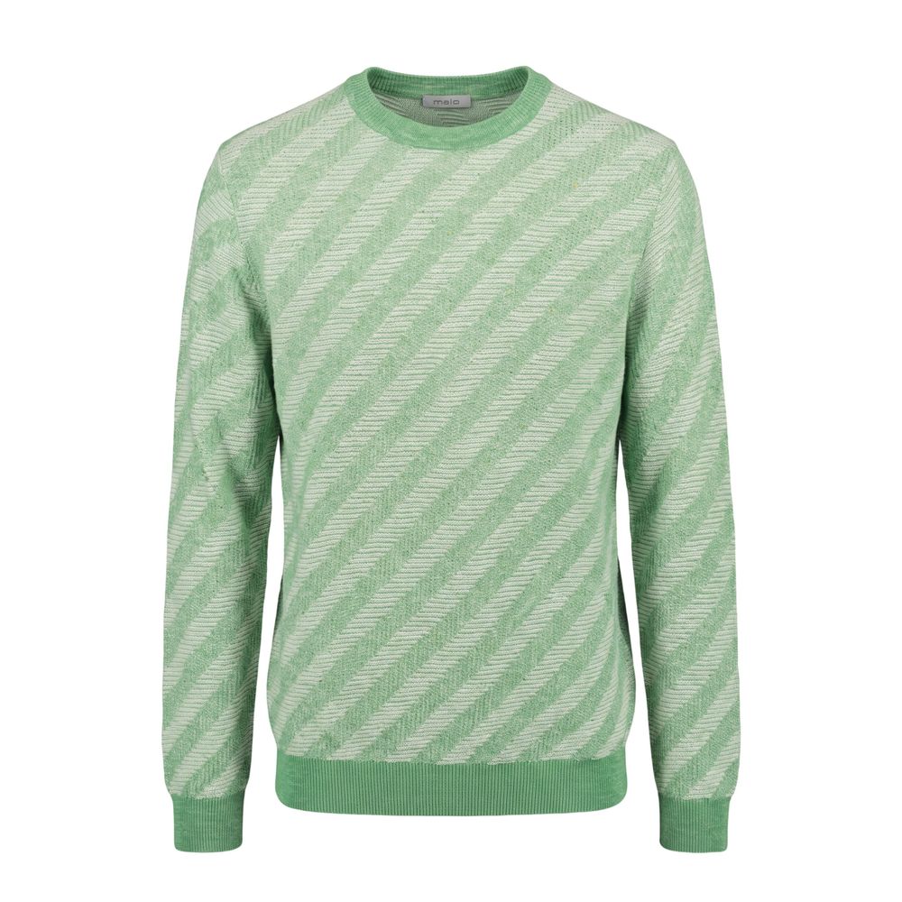 Malo Green Linen Men Sweater - Timeless Luxury Knitwear