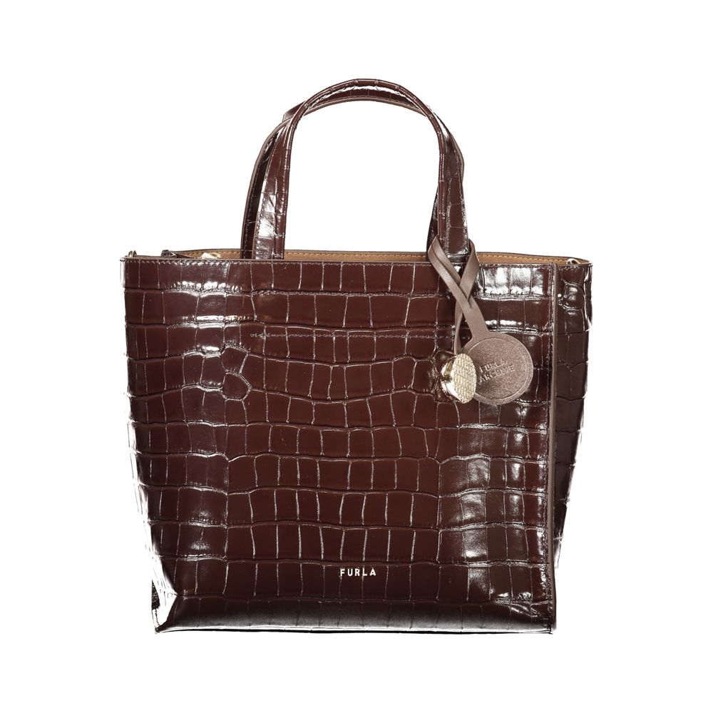 Furla Divide It S Tote Bag - Luxurious Brown Leather Elegance