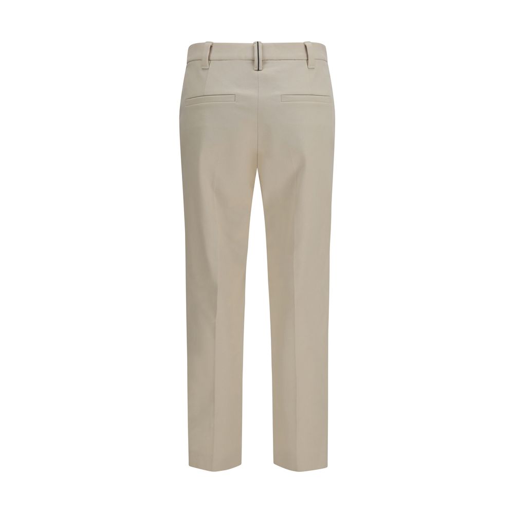 Brunello Cucinelli Beige Cotton Dress Pants - Timeless Elegance