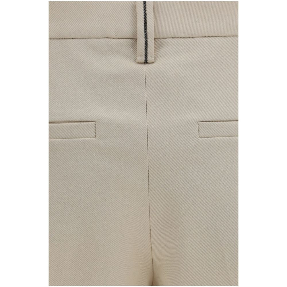 Brunello Cucinelli Beige Cotton Dress Pants - Timeless Elegance