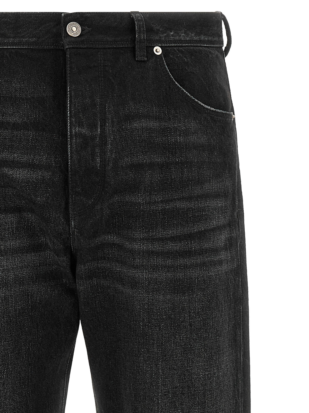 Indulge in the sophistication of Fendi Black Cotton Straight-Leg Jeans, crafted from organic cotton for a timeless elegance that elevates any wardrobe.