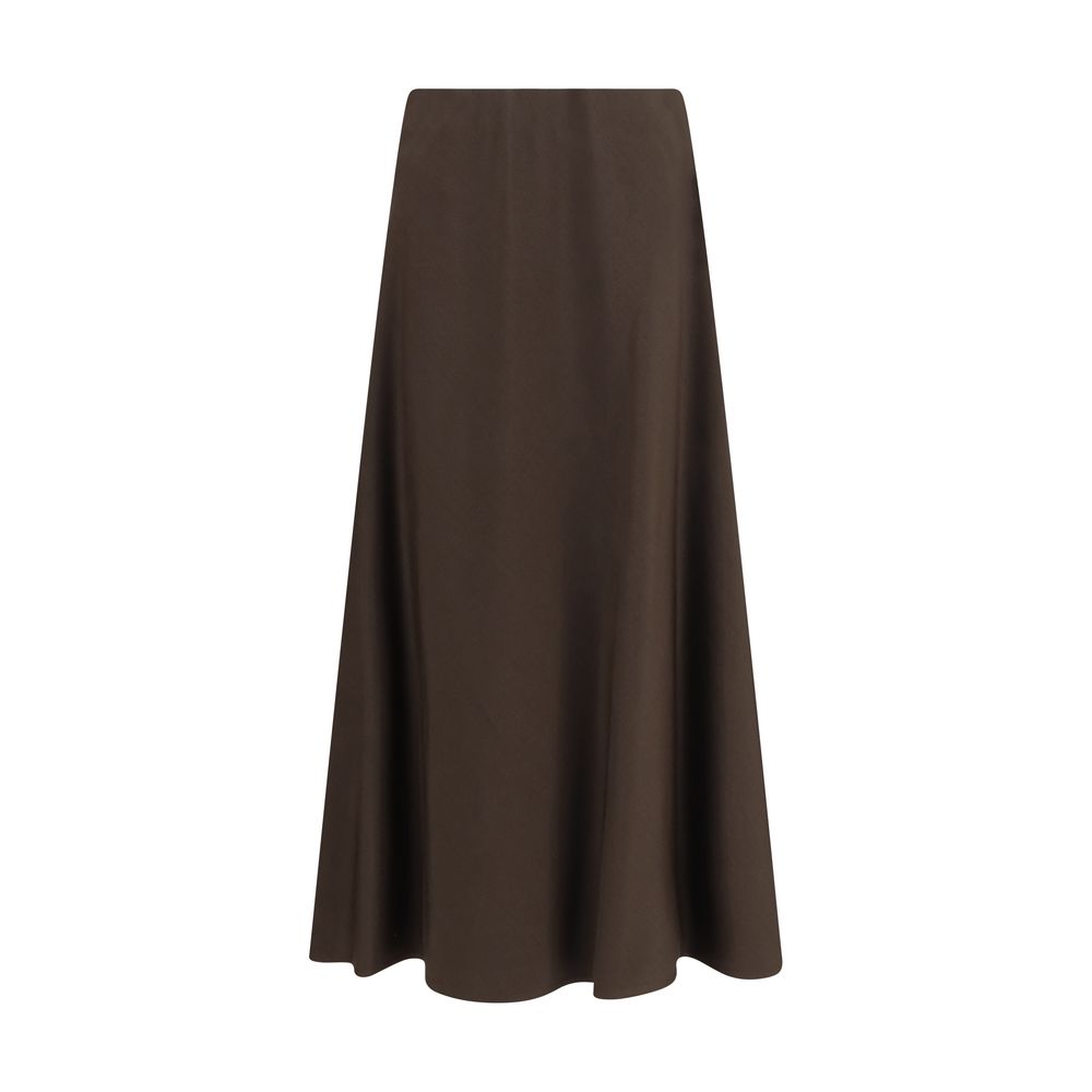 Brunello Cucinelli Brown Wool Midi Skirt - Timeless Luxury Fashion