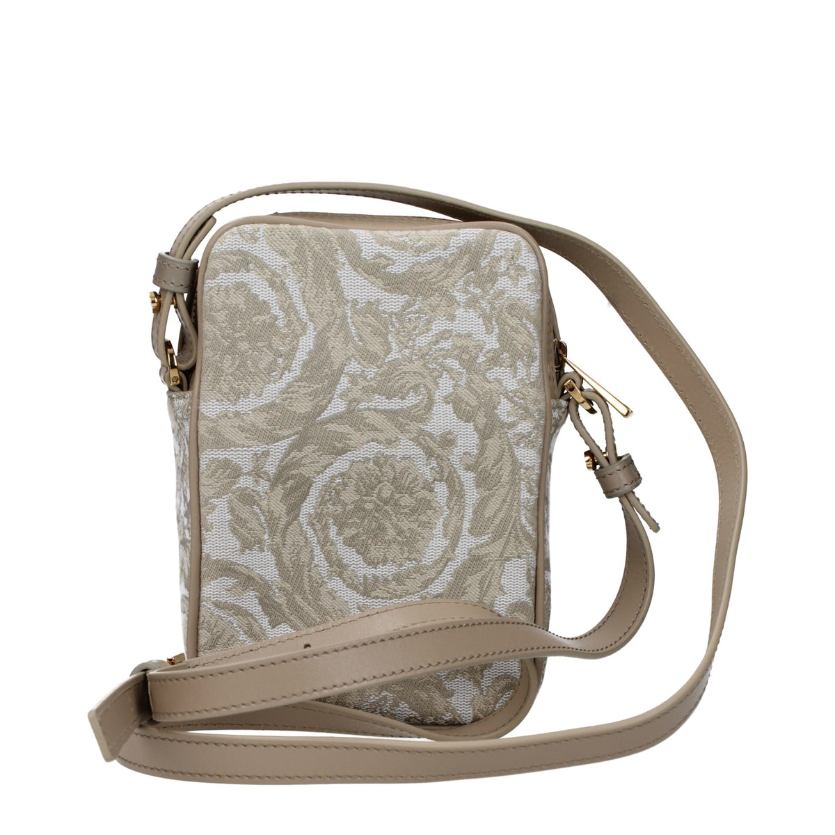 Elevate your style with the Versace Beige Fabric Crossbody Bag, a masterpiece of luxury and craftsmanship that embodies timeless elegance for discerning individuals.