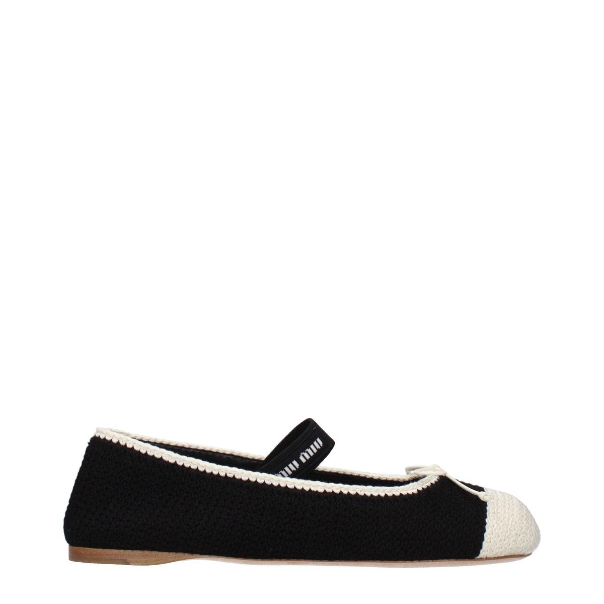 Step into timeless elegance with Miu Miu Black Fabric Ballet Flats, where exquisite craftsmanship meets refined style, perfect for the discerning individual.