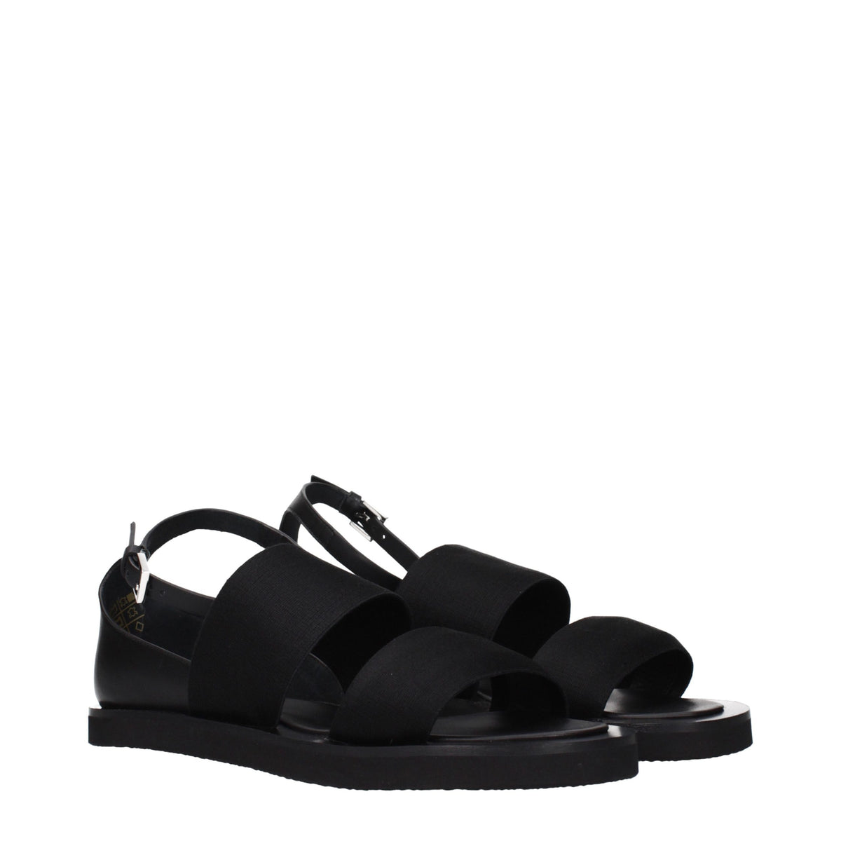 Elevate your style with Max Mara Black Fabric Flat Sandals, where exquisite craftsmanship meets timeless elegance, perfect for the discerning individual seeking effortless luxury.