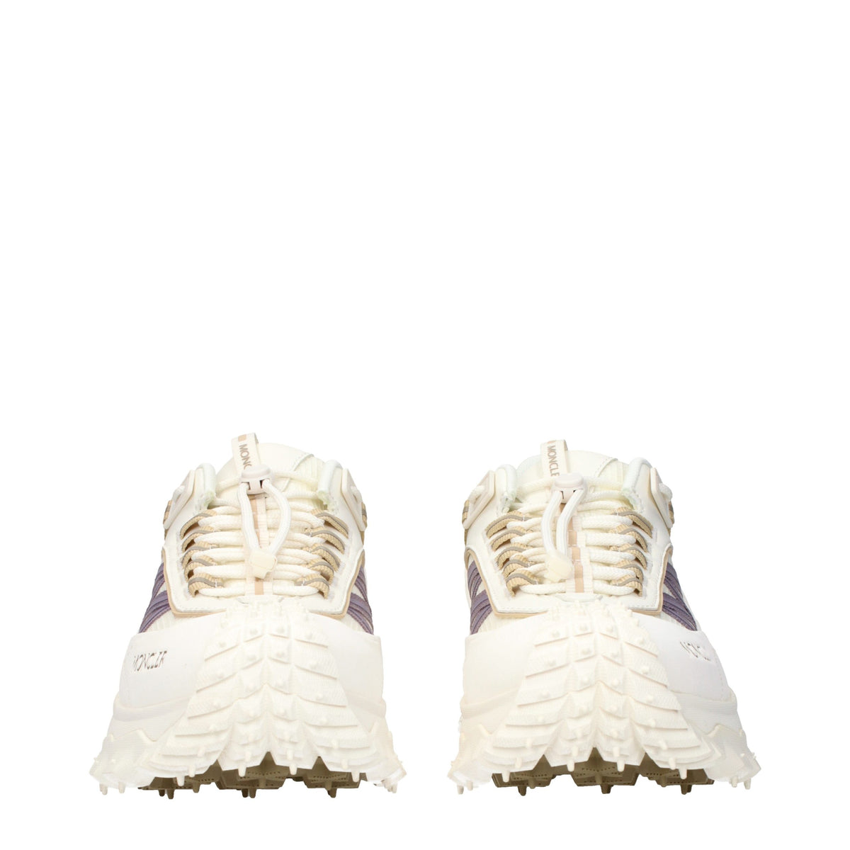 Elevate your style with Moncler White Fabric Athletic Sneakers, where exquisite craftsmanship meets luxurious comfort, perfect for the discerning fashion connoisseur.
