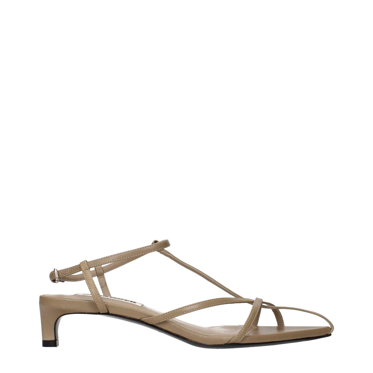 Experience the timeless elegance of Jil Sander Beige Leather Flat Sandals, where minimalist design meets exquisite craftsmanship, perfect for the discerning individual.