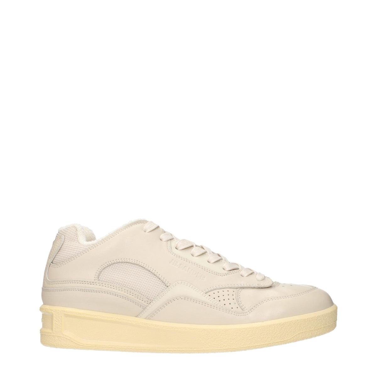 Discover the Jil Sander Beige Leather Low Top Sneakers, where exquisite craftsmanship meets timeless elegance, perfect for the discerning individual who values style and comfort.