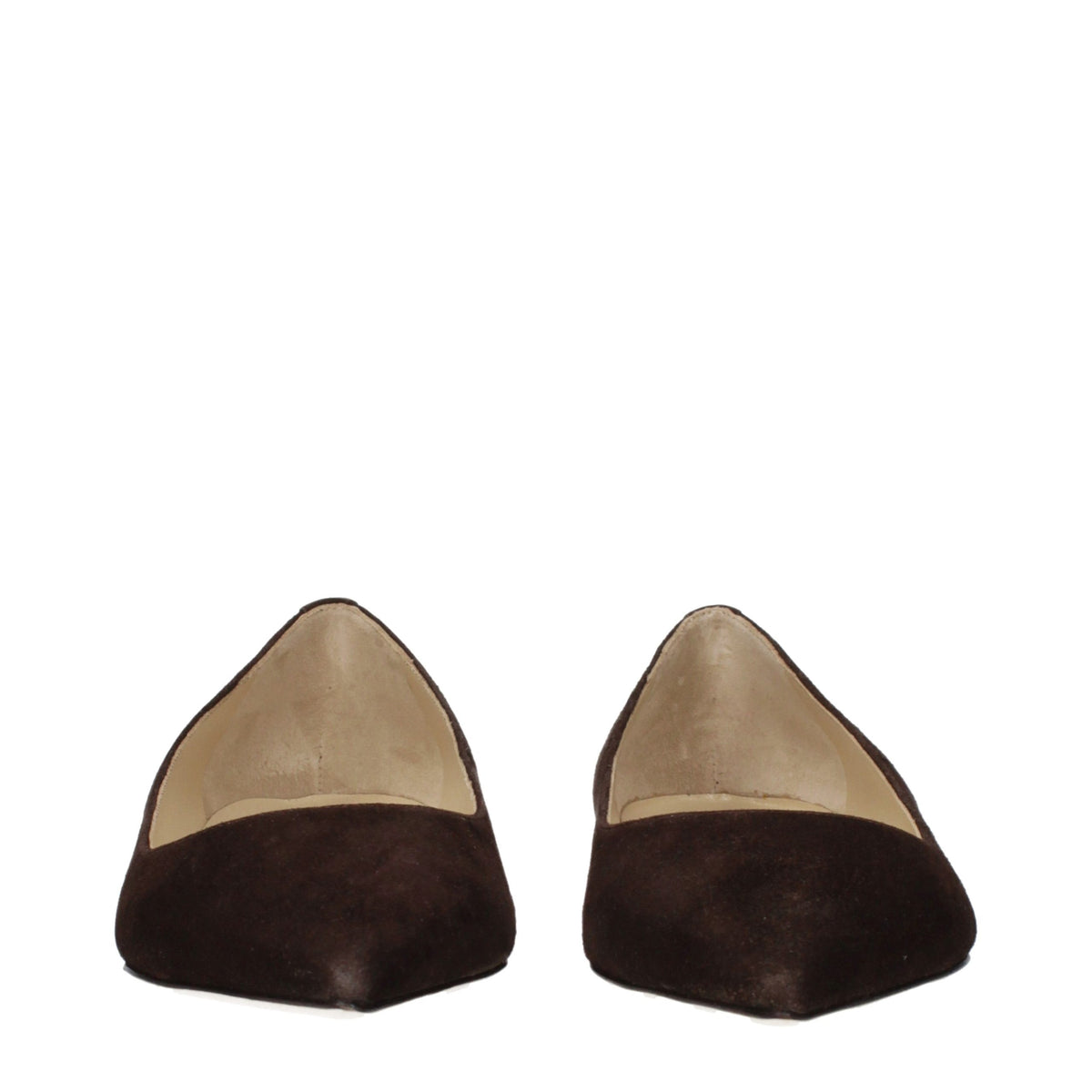 Step into a world of sophistication with Jimmy Choo Brown Leather Ballet Flats, where exquisite suede craftsmanship meets timeless elegance for the discerning individual.
