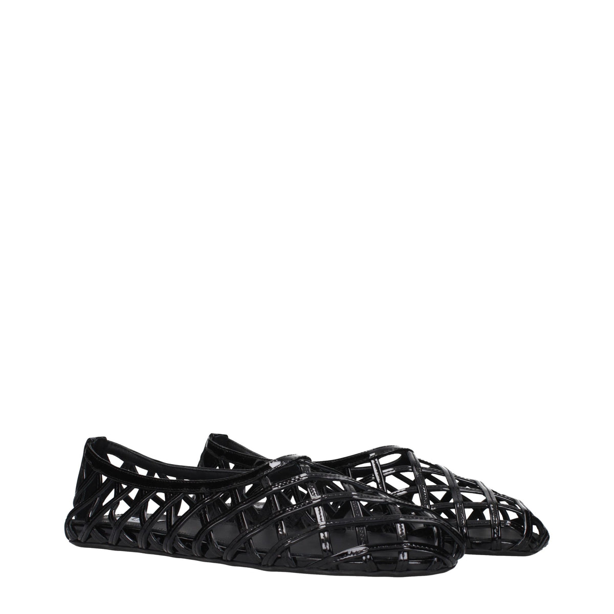 Elevate your wardrobe with Alaïa Black Leather Ballet Flats, where exquisite patent leather and timeless design meet unparalleled luxury for the discerning individual.