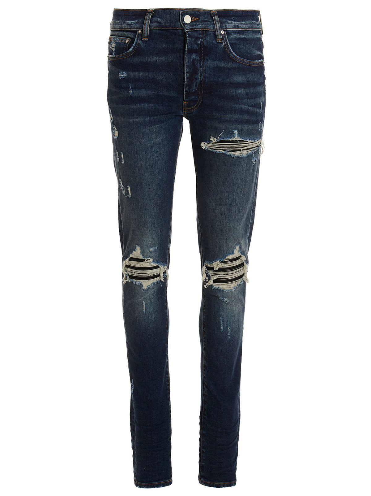 Indulge in the allure of Amiri Blue Cotton Skinny Jeans, where exquisite craftsmanship meets a bold aesthetic, elevating your style with timeless luxury and sophistication.