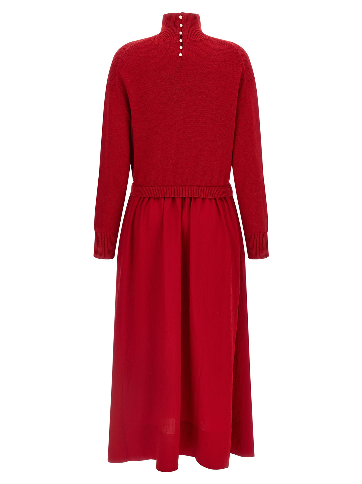 Elevate your elegance with the Polo Ralph Lauren Red Wool Long Dress, a masterpiece of luxurious craftsmanship in pure wool, perfect for those who appreciate refined style.