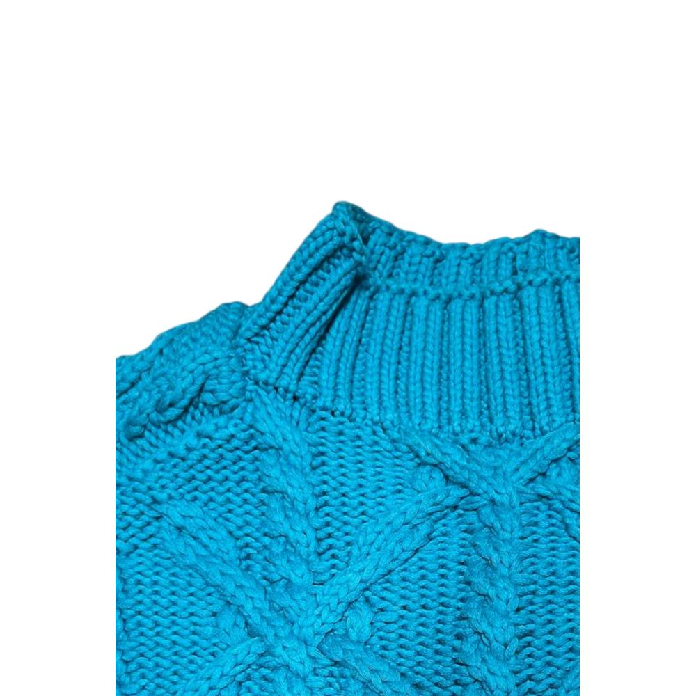 Malo Blue Cotton Mock-Neck Sweater - Exquisite Italian Craftsmanship