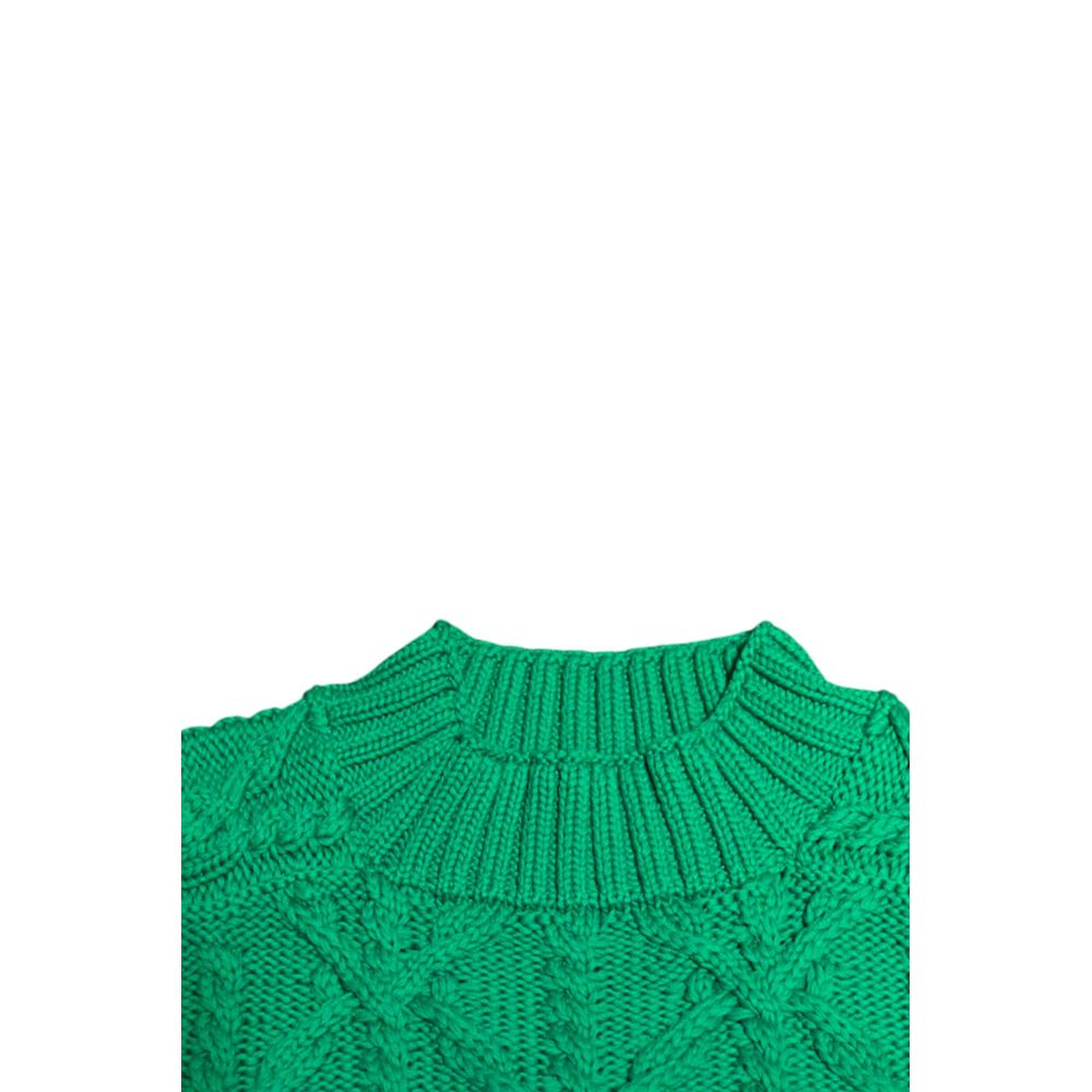 Malo Green Cotton Mock-neck Sweater - Timeless Luxury Knitwear