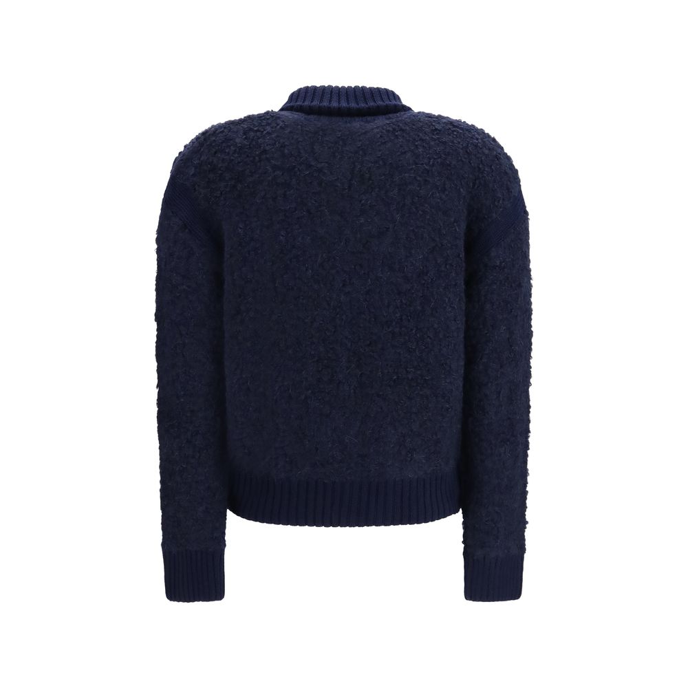 Jacob Cohen Blue Alpaca Bouclé Cardigan - Luxury Fashion Elegance