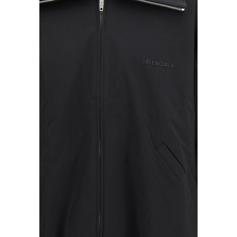 Balenciaga Black Cotton Full-Length Jacket - Timeless Luxury