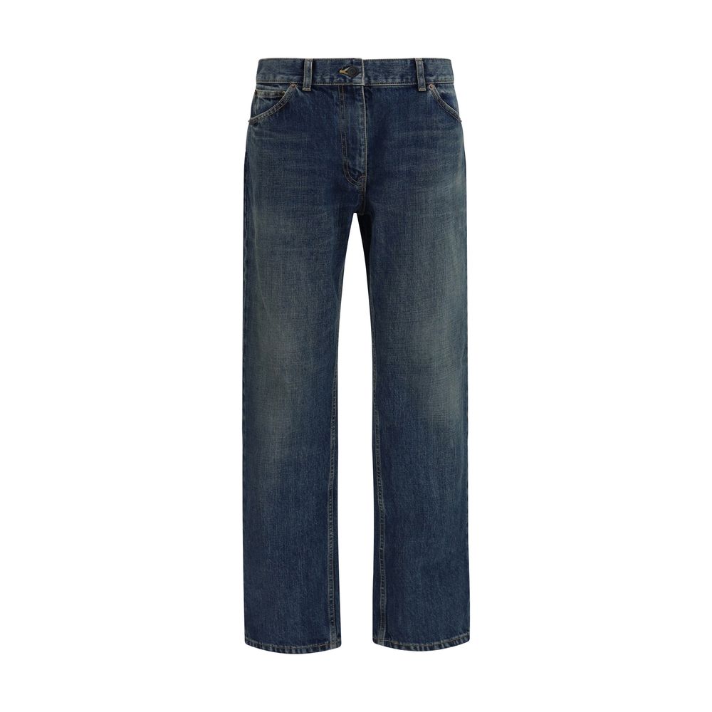 The Row Blue Cotton Relaxed Fit Jeans - Timeless Luxury Denim